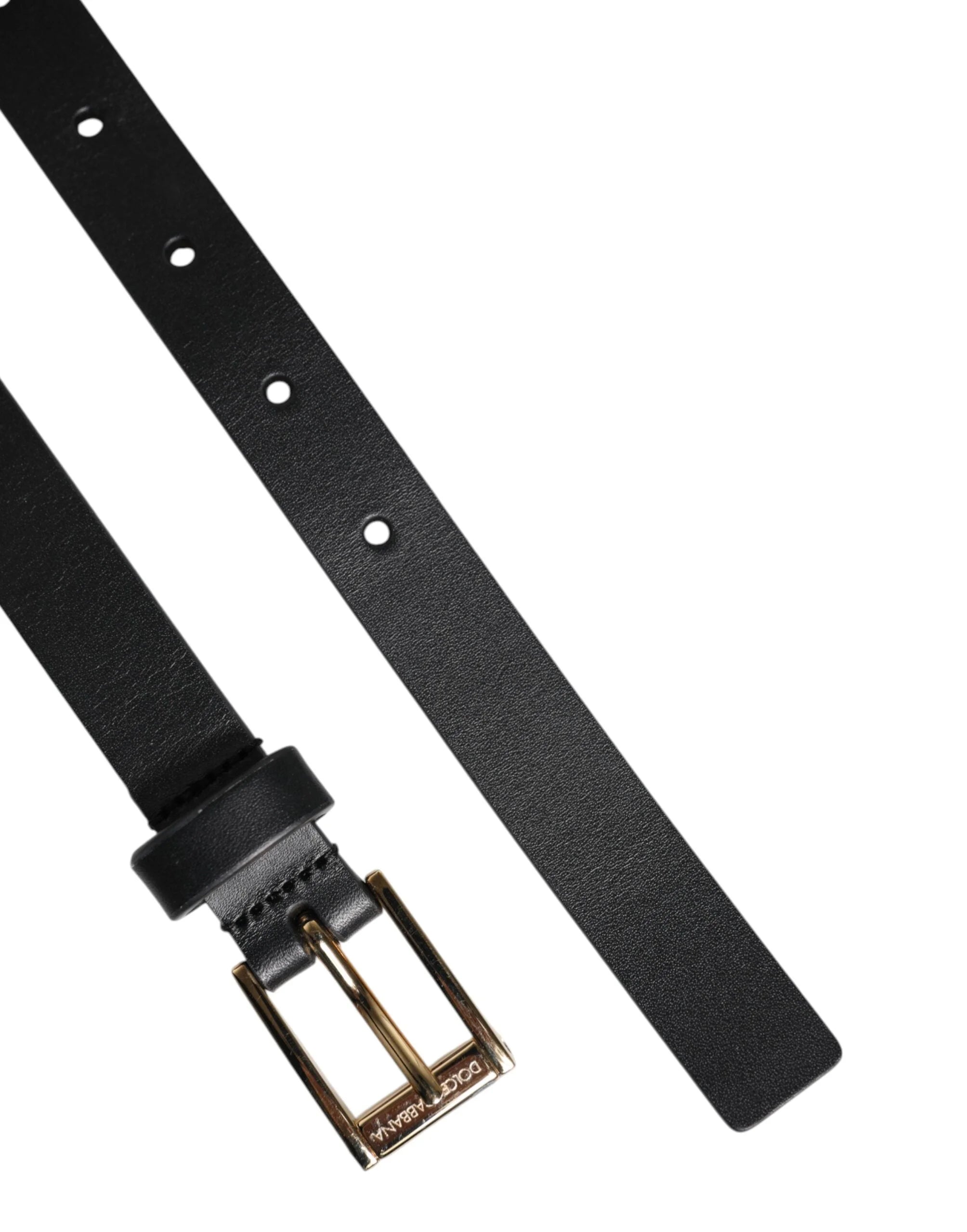 Dolce & Gabbana Black Classic Gold Metal Logo Buckle Belt - 100 cm / 40 Inches - Belts