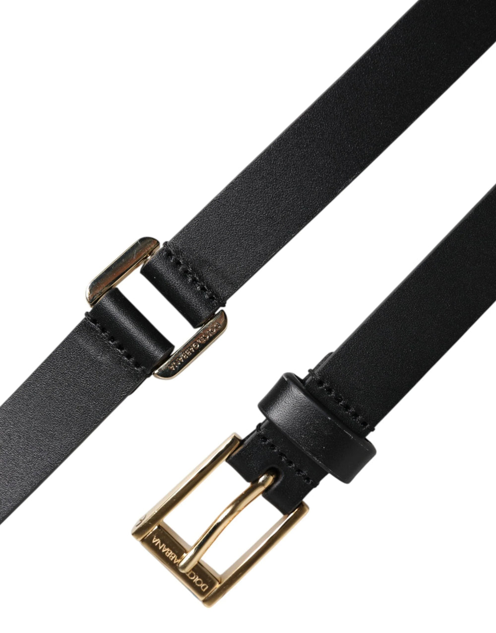 Dolce & Gabbana Black Classic Gold Metal Logo Buckle Belt - 100 cm / 40 Inches - Belts