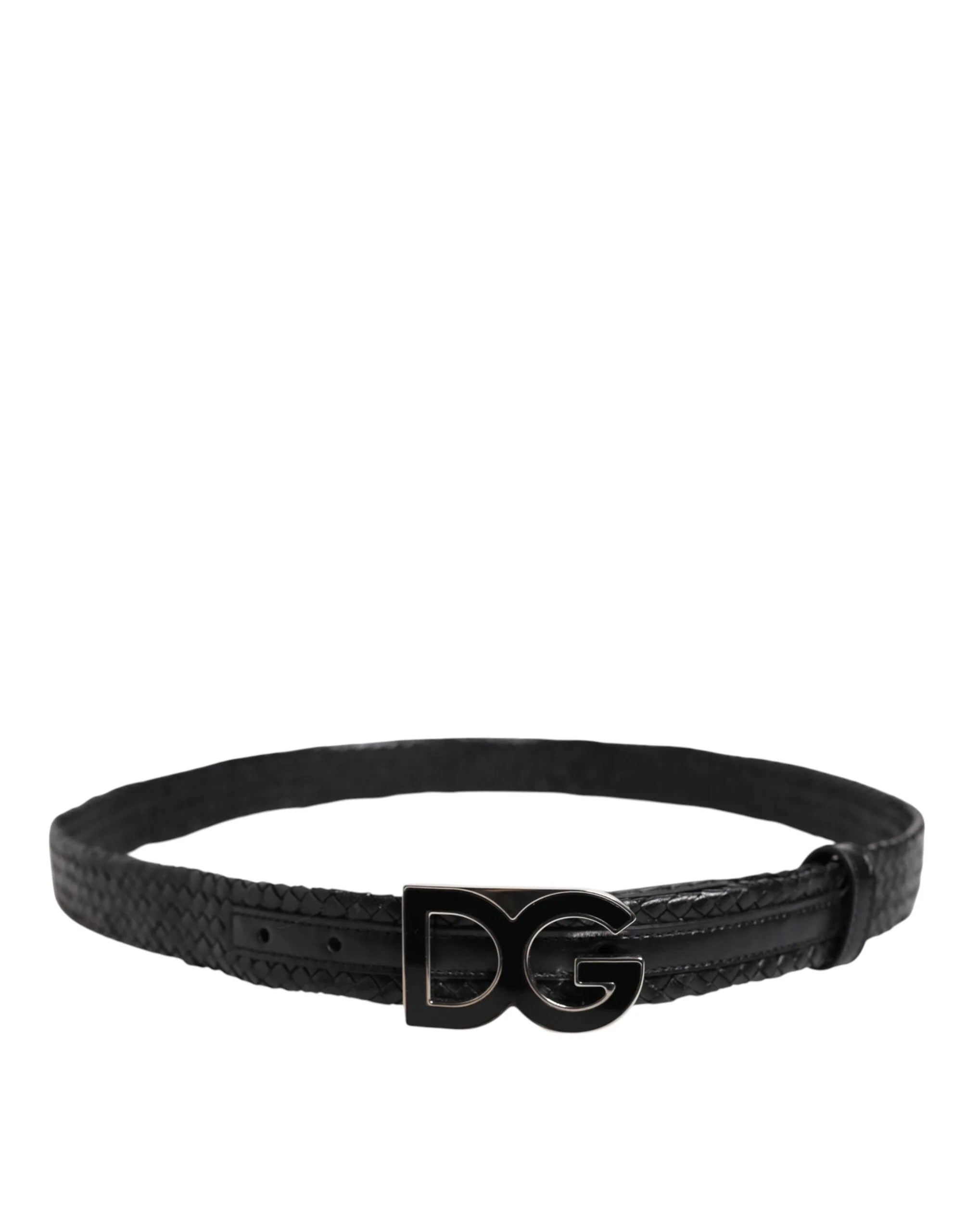 Dolce & Gabbana Black Classic Leather DG Logo Buckle Belt - 95 cm / 38 Inches - Belts
