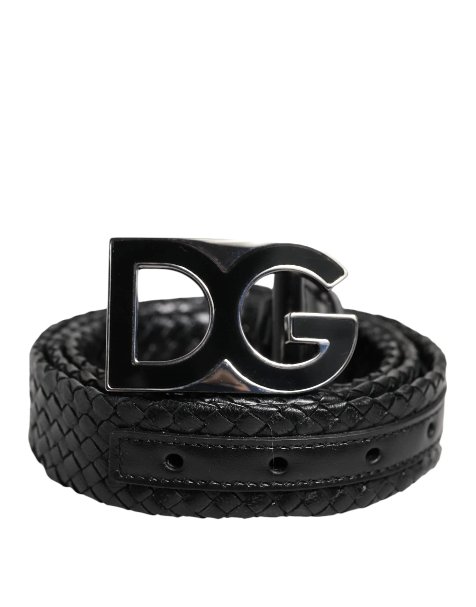 Dolce & Gabbana Black Classic Leather DG Logo Buckle Belt - 95 cm / 38 Inches - Belts