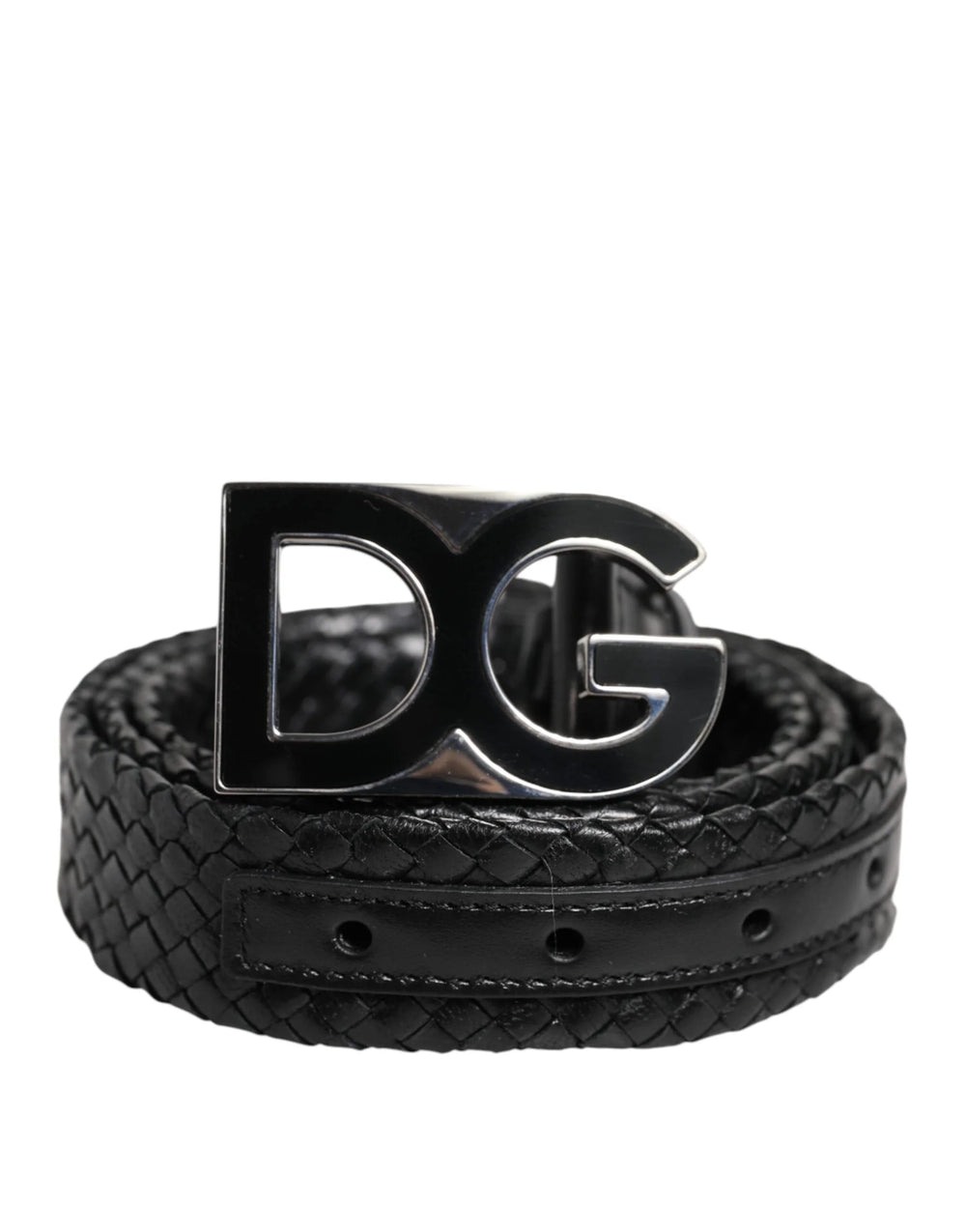 Dolce & Gabbana Black Classic Leather DG Logo Buckle Belt - 95 cm / 38 Inches - Belts