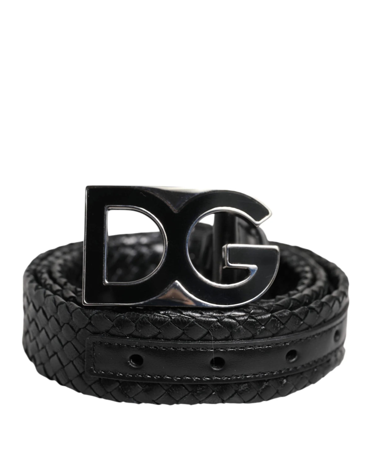 Dolce & Gabbana Black Classic Leather DG Logo Buckle Belt - 95 cm / 38 Inches - Belts