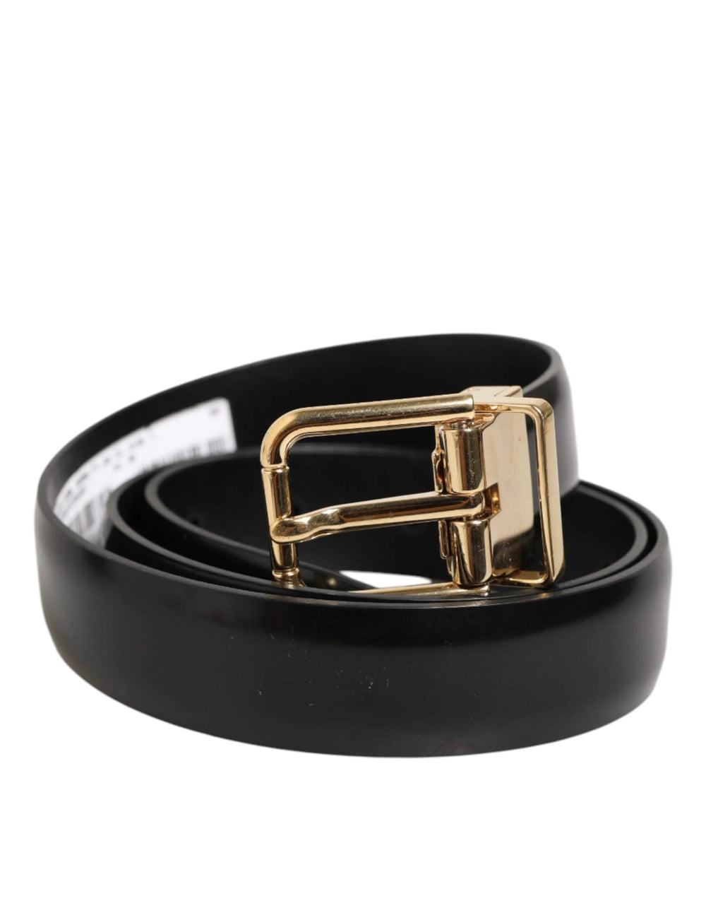 Dolce & Gabbana Black Classic Leather Gold-Tone Buckle Belt - 80 cm / 32 Inches - Belts