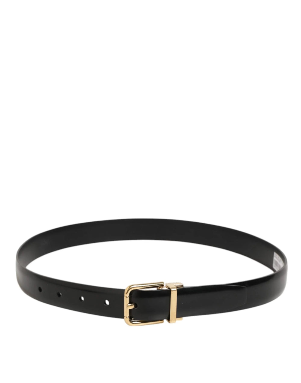 Dolce & Gabbana Black Classic Leather Gold-Tone Buckle Belt - 80 cm / 32 Inches - Belts