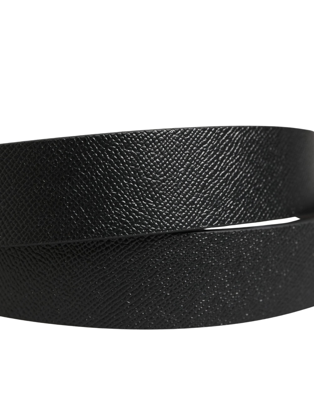 Dolce & Gabbana Black Classic Leather Logo Metal Buckle Belt - 115 cm / 46 Inches
