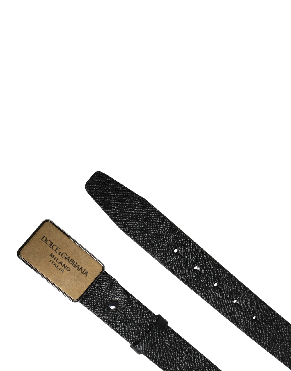 Dolce & Gabbana Black Classic Leather Logo Metal Buckle Belt - 115 cm / 46 Inches