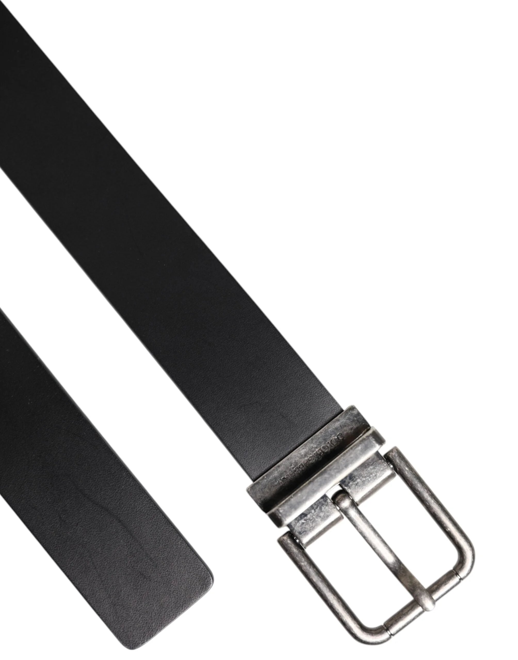 Dolce & Gabbana Black Classic Leather Metal Buckle Belt - Belts