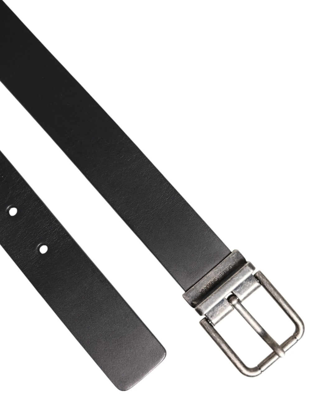 Dolce & Gabbana Black Classic Leather Metal Buckle Belt - Belts