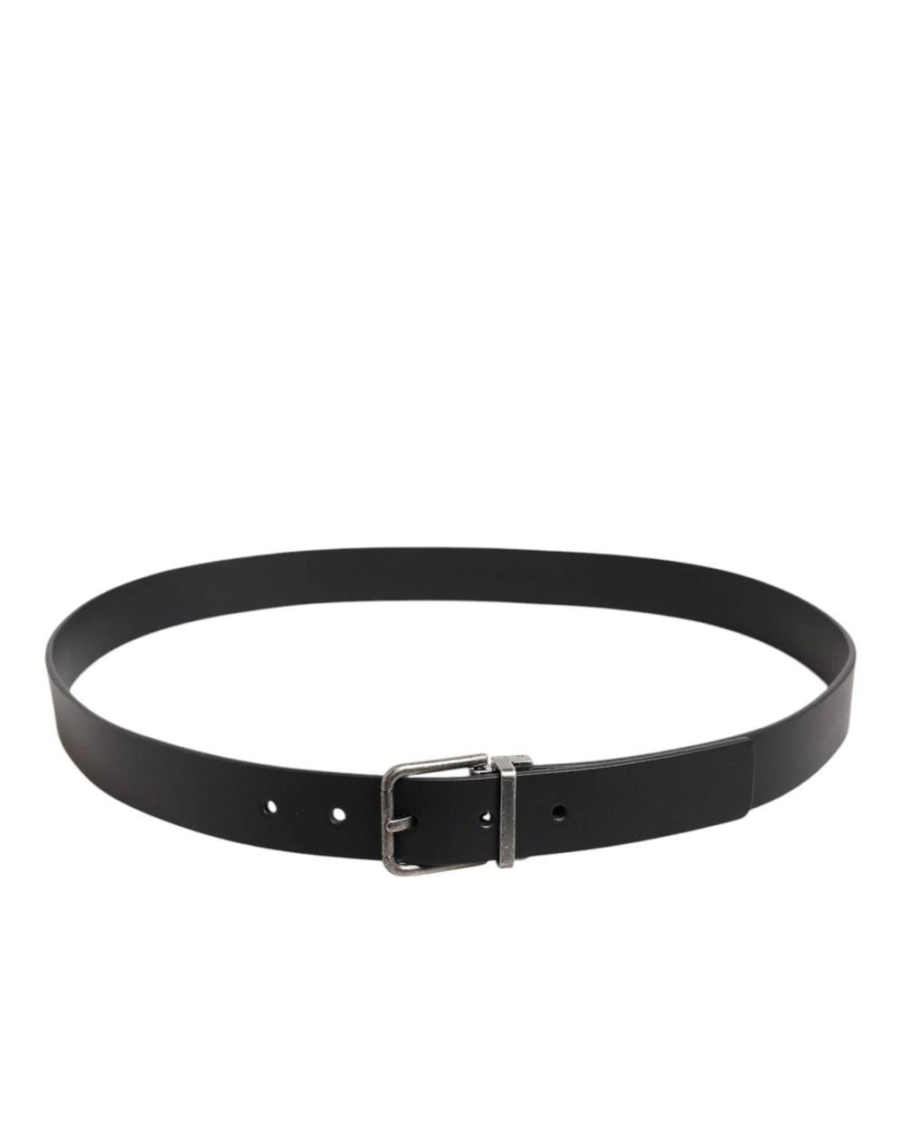 Dolce & Gabbana Black Classic Leather Metal Buckle Belt - Belts