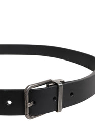 Dolce & Gabbana Black Classic Leather Metal Buckle Belt - Belts