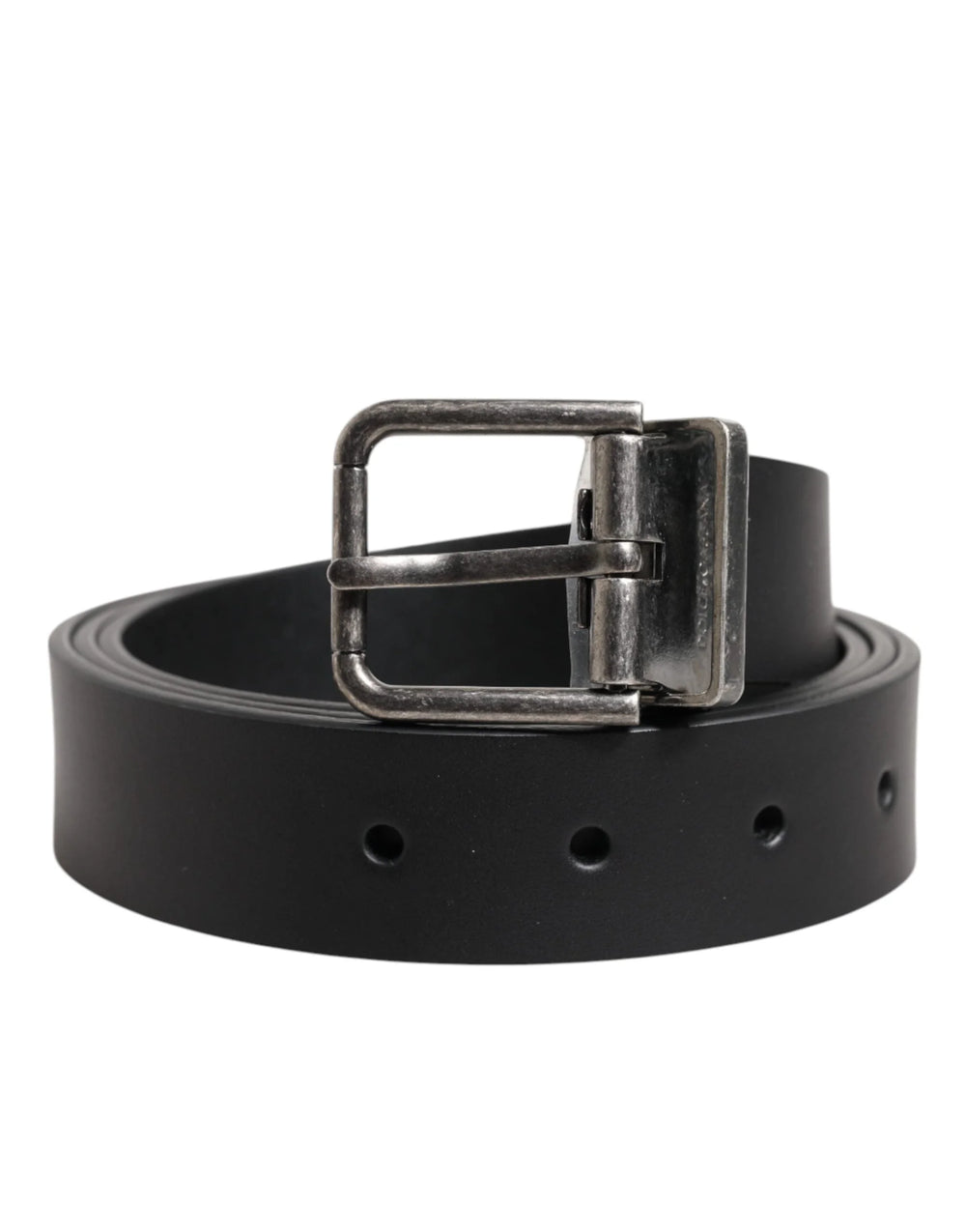 Dolce & Gabbana Black Classic Leather Metal Buckle Belt - Belts