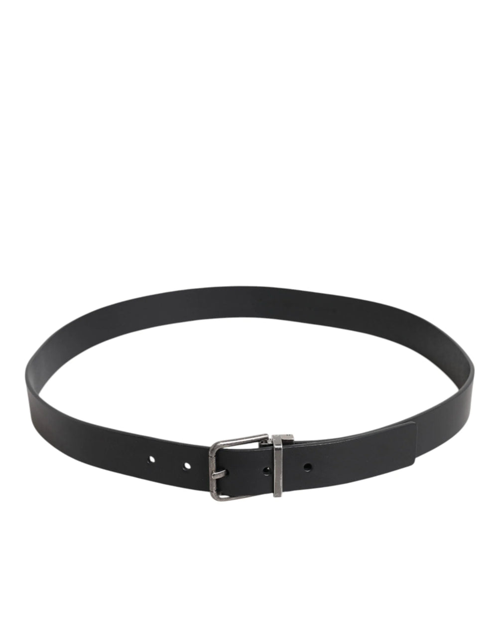 Dolce & Gabbana Black Classic Leather Metal Buckle Belt - Belts