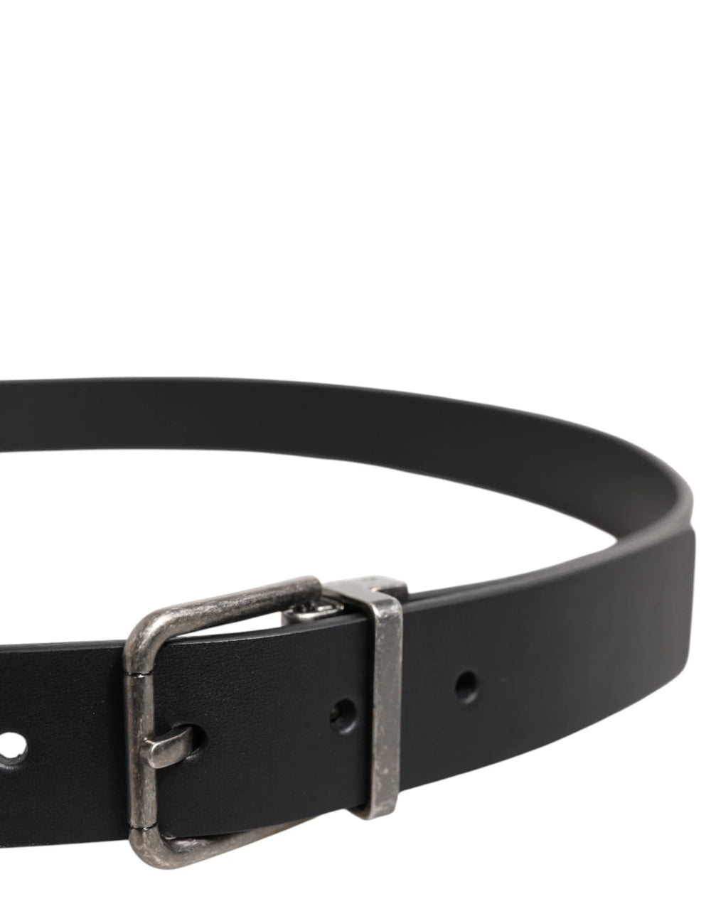 Dolce & Gabbana Black Classic Leather Metal Buckle Belt - Belts