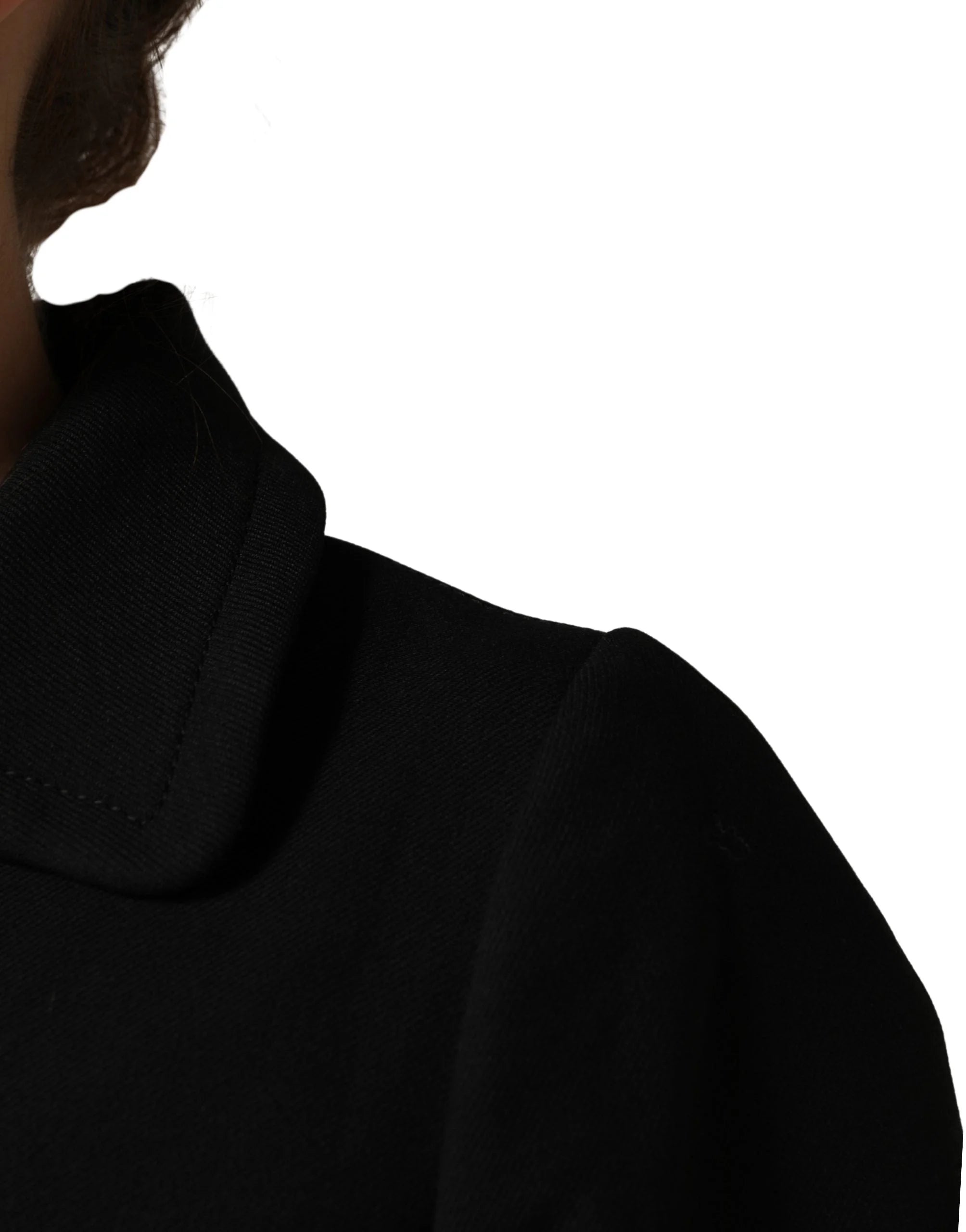 Dolce & Gabbana Blouse à col et manches courtes croisée noire - IT36|XXS