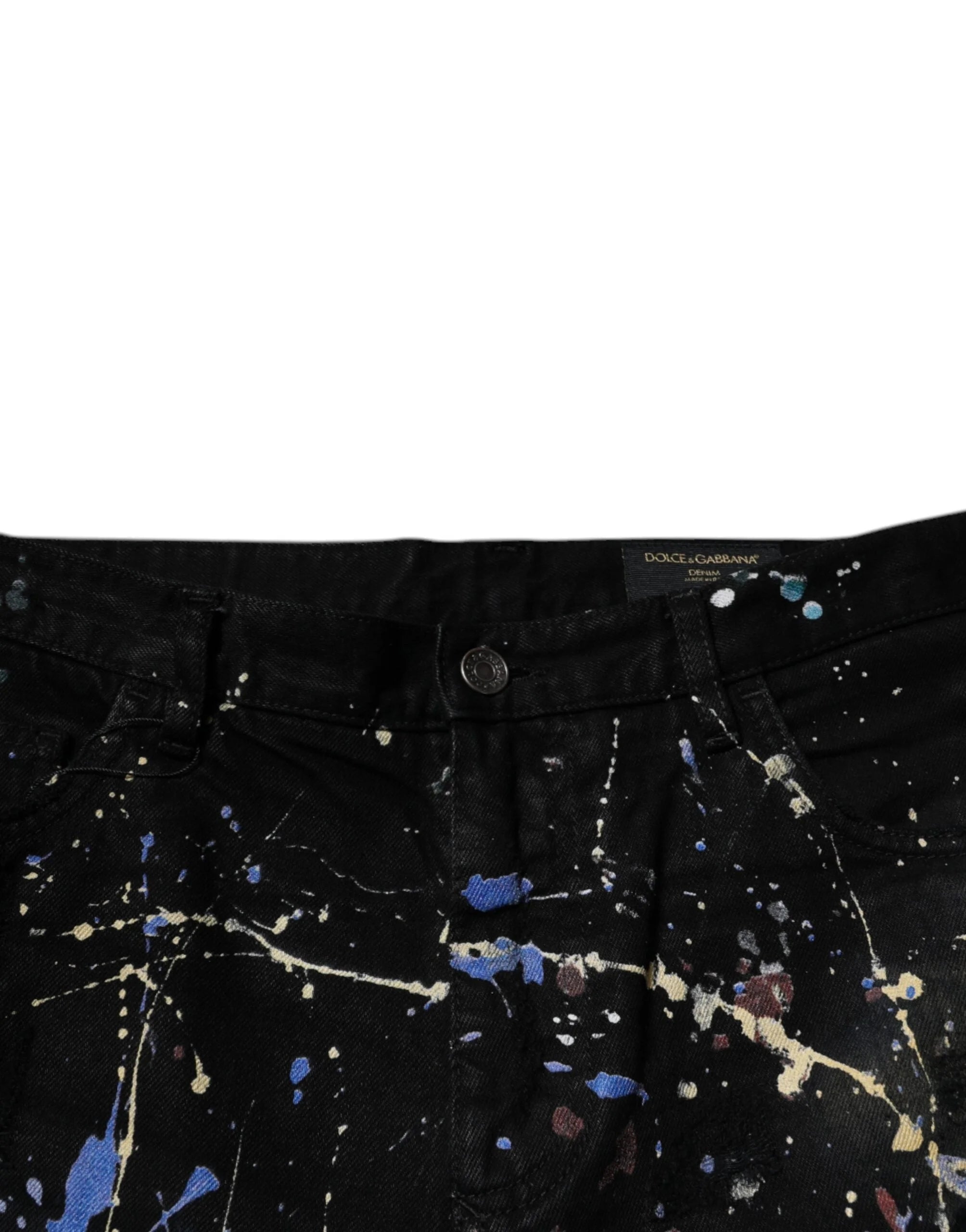 Dolce & Gabbana Jeans Slim Leggings em Algodão Estampado Preto - IT48 | M