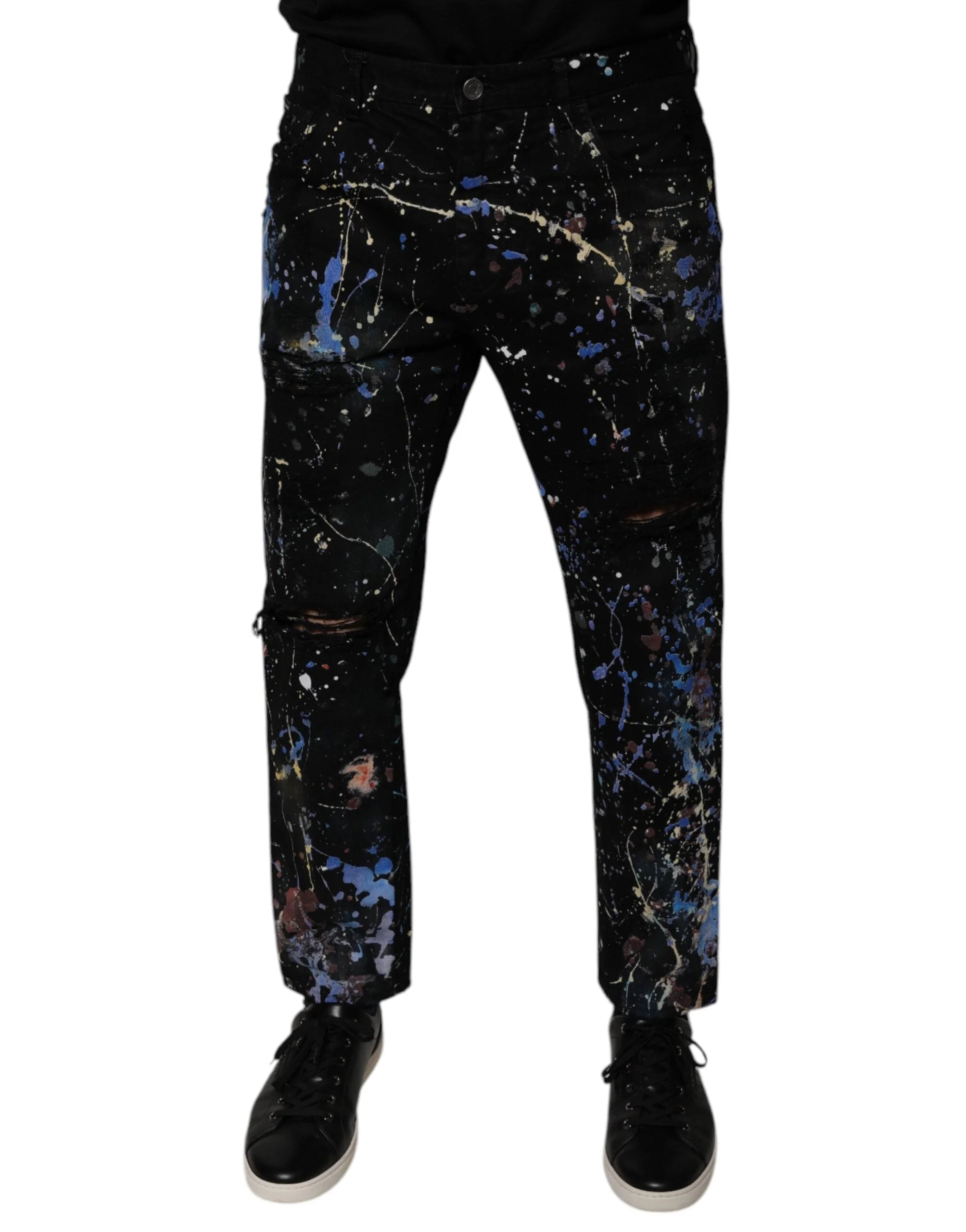Dolce & Gabbana Jeans Slim Leggings em Algodão Estampado Preto - IT48 | M