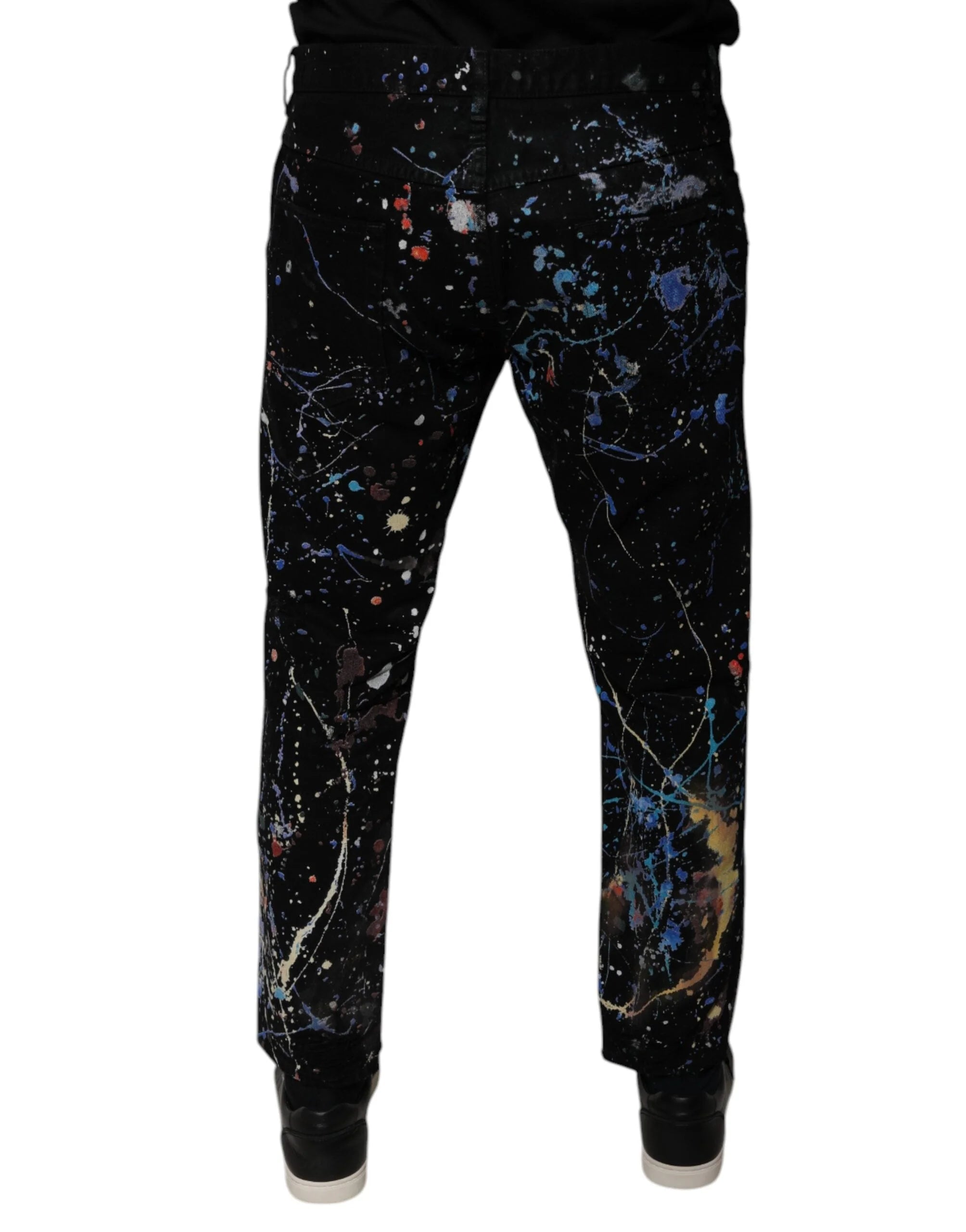 Dolce & Gabbana Jeans Slim Leggings em Algodão Estampado Preto - IT48 | M