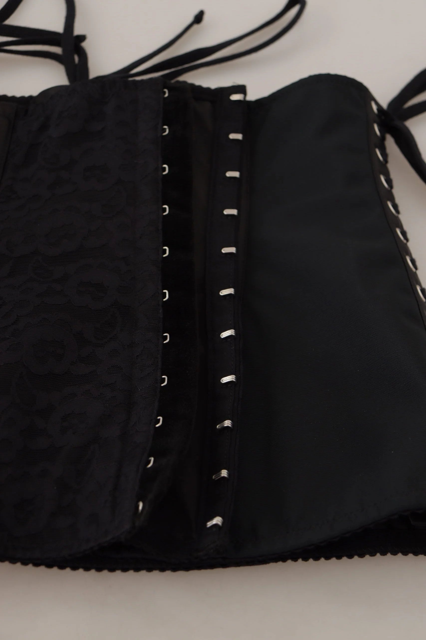 Dolce & Gabbana Black Corset Belt Stretch Waist Strap Top - IT44|L