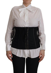Dolce & Gabbana Black Corset Belt Stretch Waist Strap Top - IT44|L