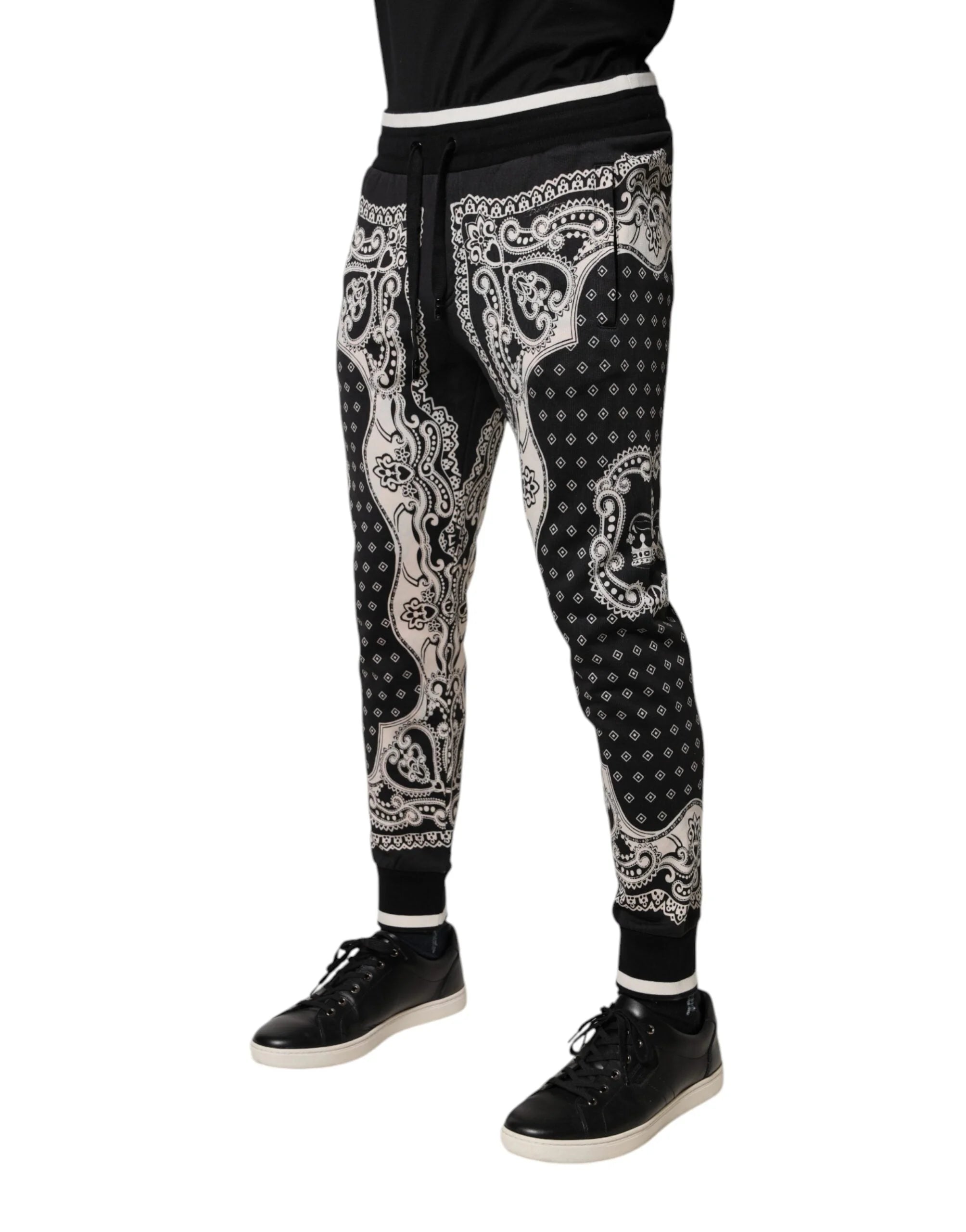 Dolce & Gabbana Black Cotton Bandana Jogger Sweatpants Pants - Joggers