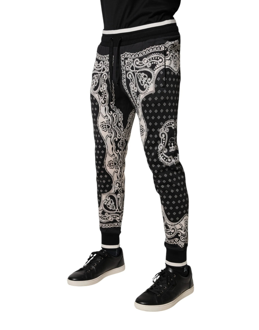 Dolce & Gabbana Black Cotton Bandana Jogger Sweatpants Pants - Joggers