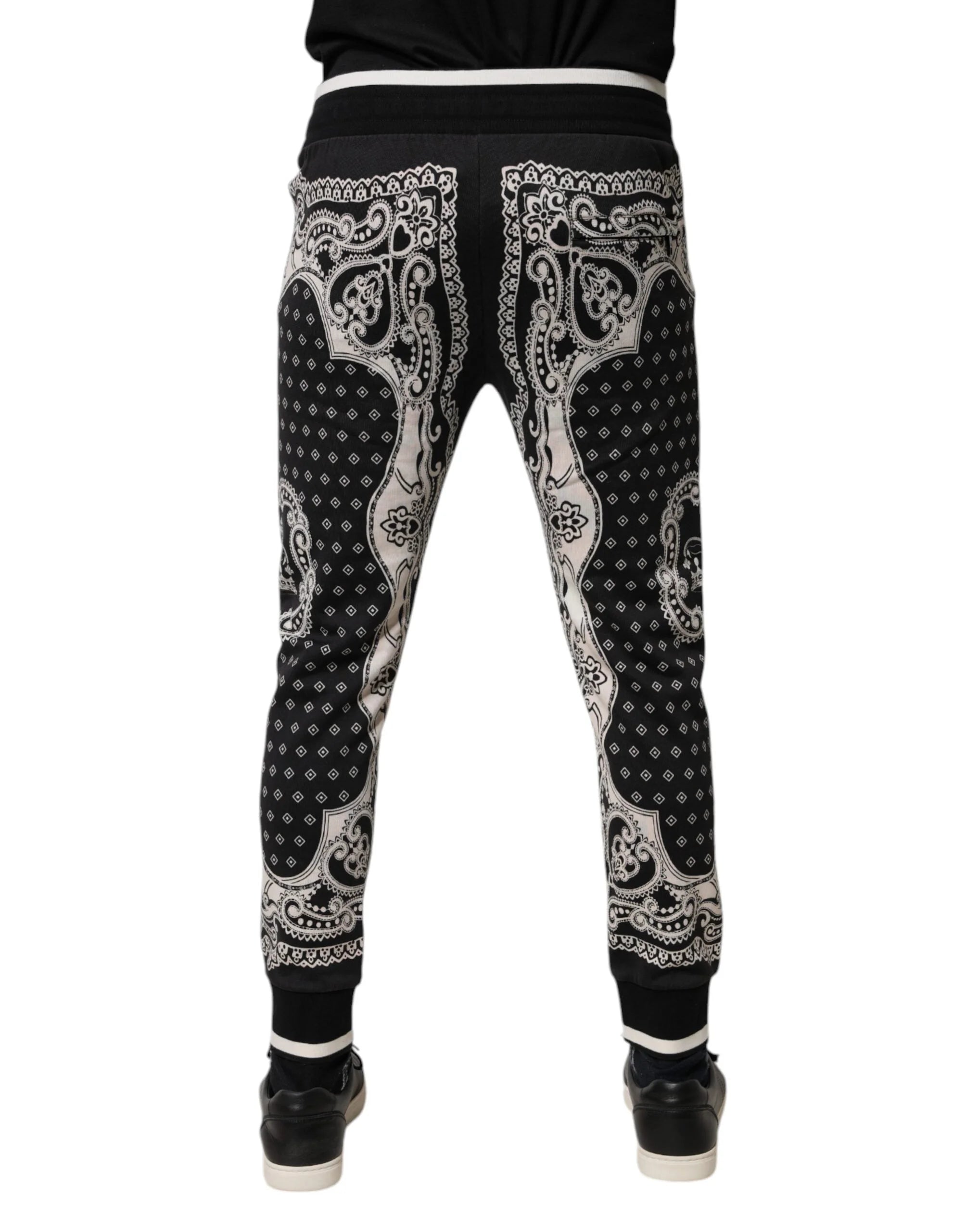 Dolce & Gabbana Black Cotton Bandana Jogger Sweatpants Pants - Joggers