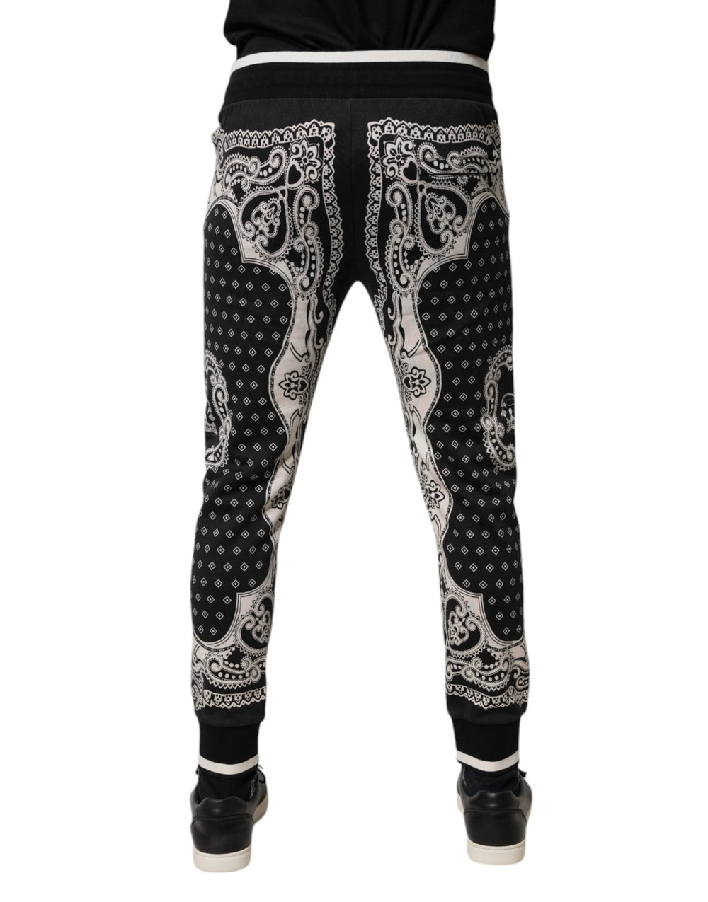 Dolce & Gabbana Black Cotton Bandana Jogger Sweatpants Pants - Joggers