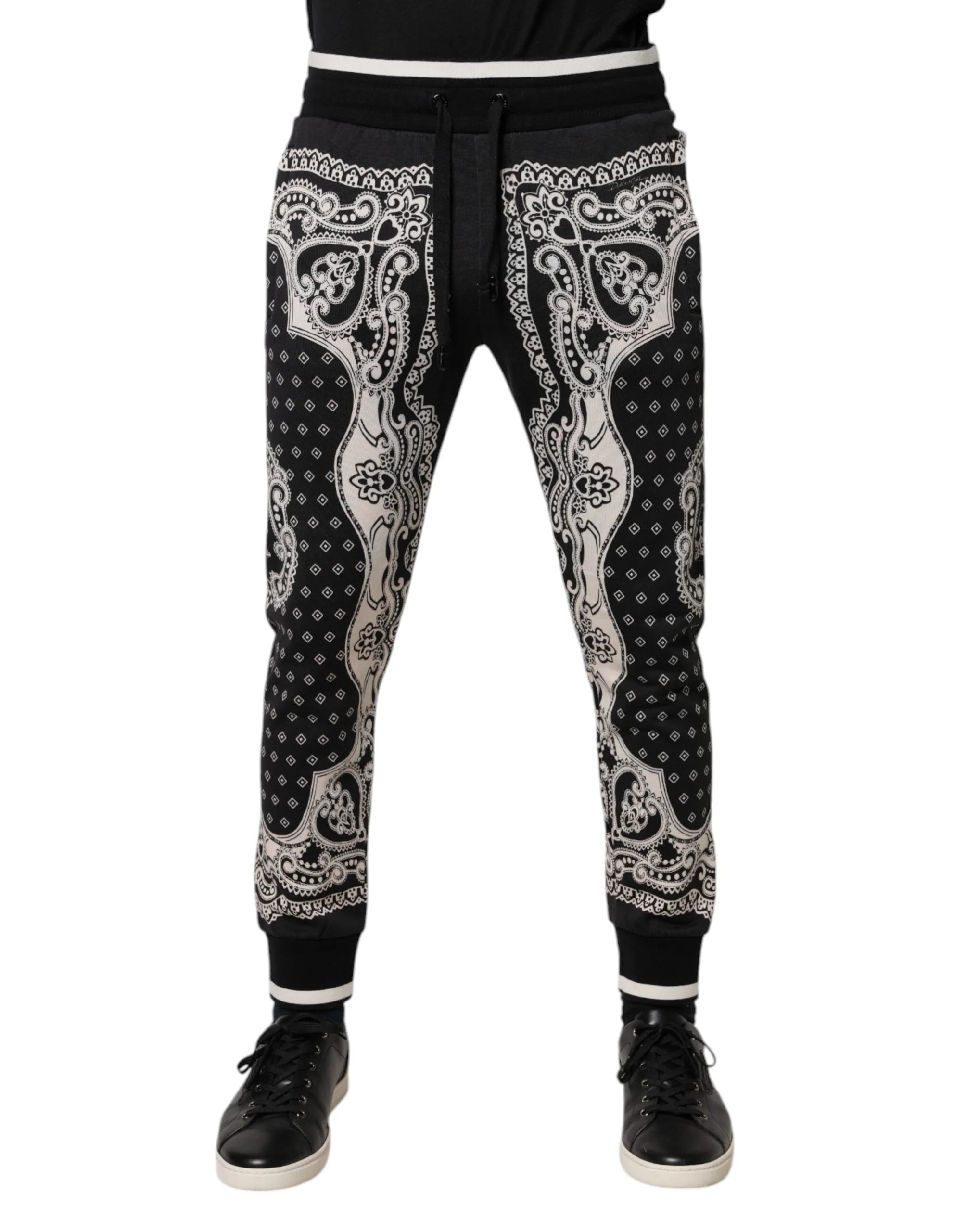 Dolce & Gabbana Black Cotton Bandana Jogger Sweatpants Pants - Joggers