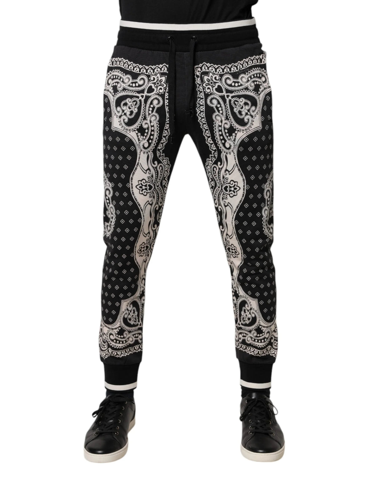 Dolce & Gabbana Black Cotton Bandana Jogger Sweatpants Pants - Joggers