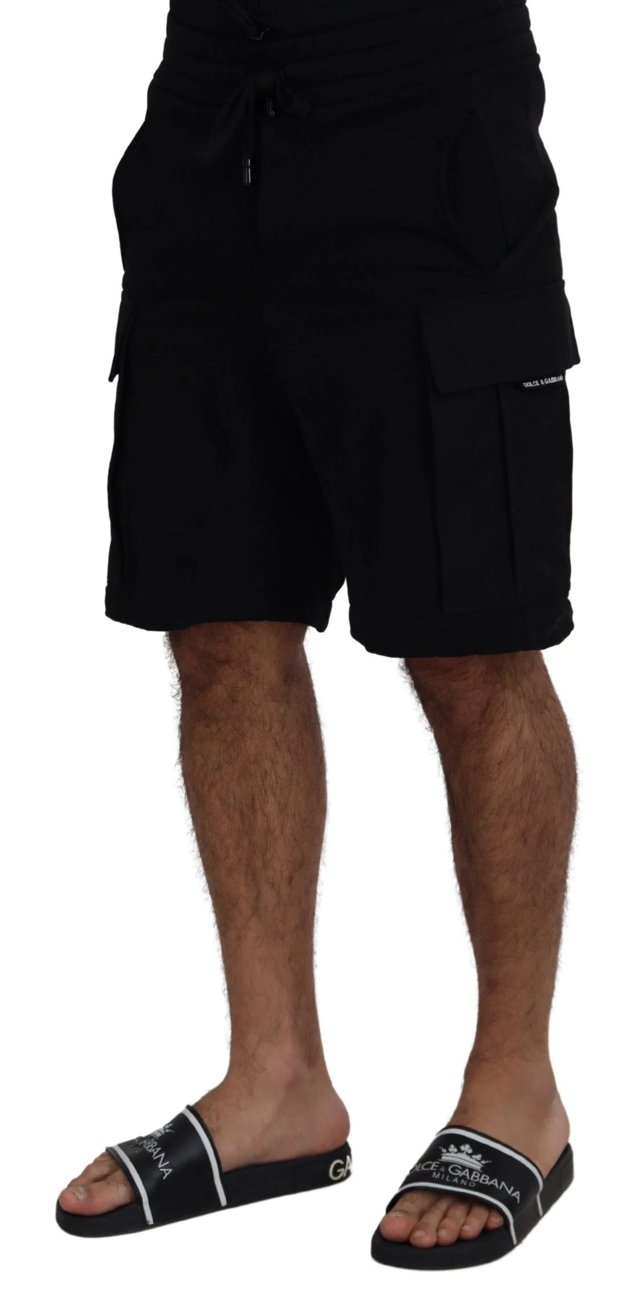 Dolce & Gabbana Black Cotton Bermuda Cargo Shorts - IT44 | S - Bermudas