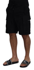 Dolce & Gabbana Black Cotton Bermuda Cargo Shorts - IT44 | S - Bermudas