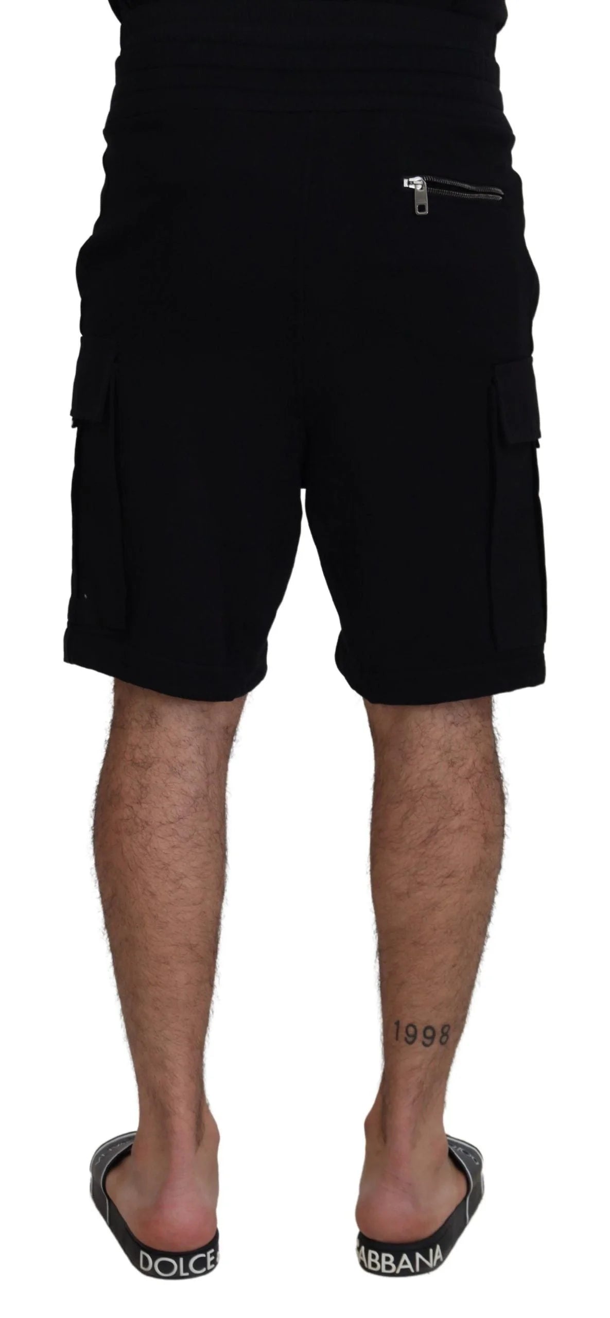 Dolce & Gabbana Black Cotton Bermuda Cargo Shorts - IT44 | S - Bermudas
