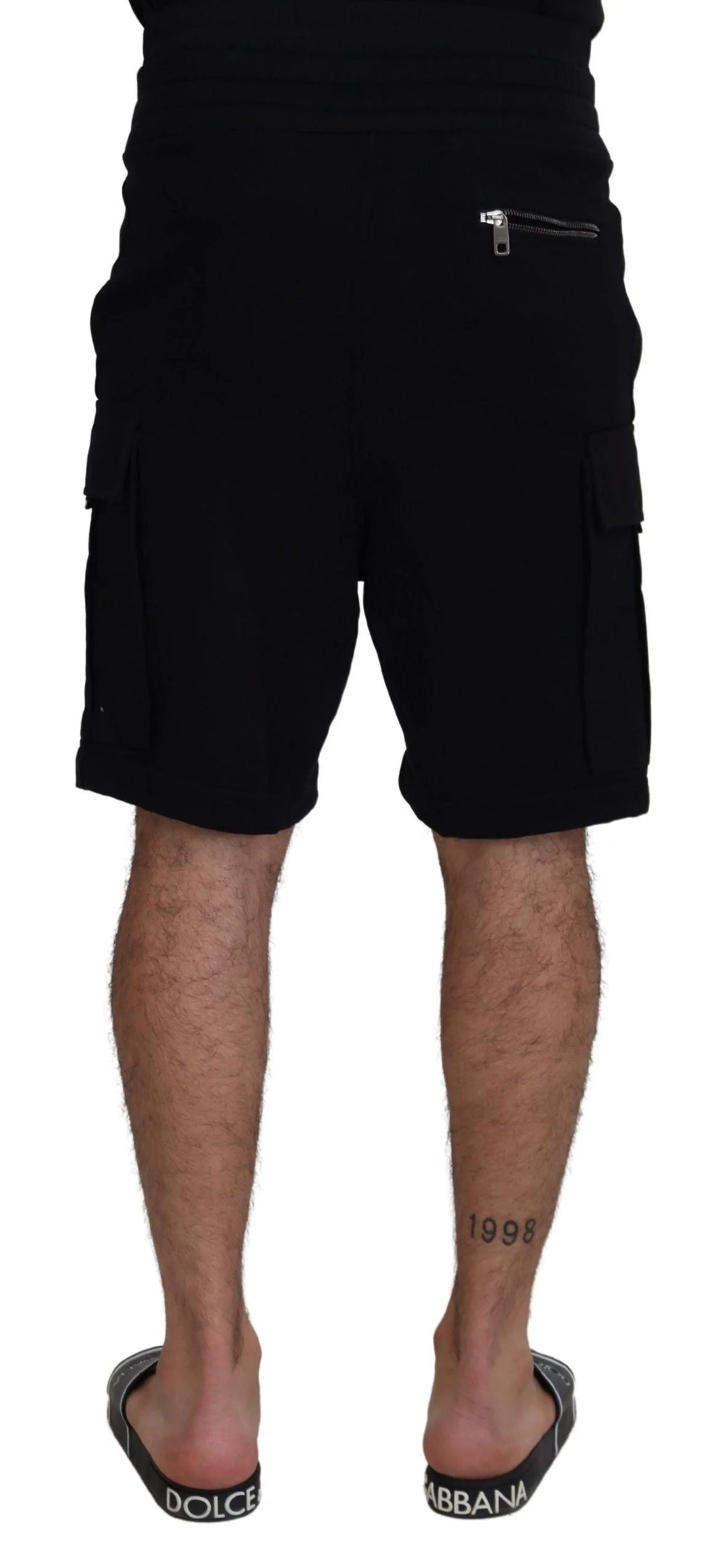 Dolce & Gabbana Black Cotton Bermuda Cargo Shorts - IT44 | S - Bermudas