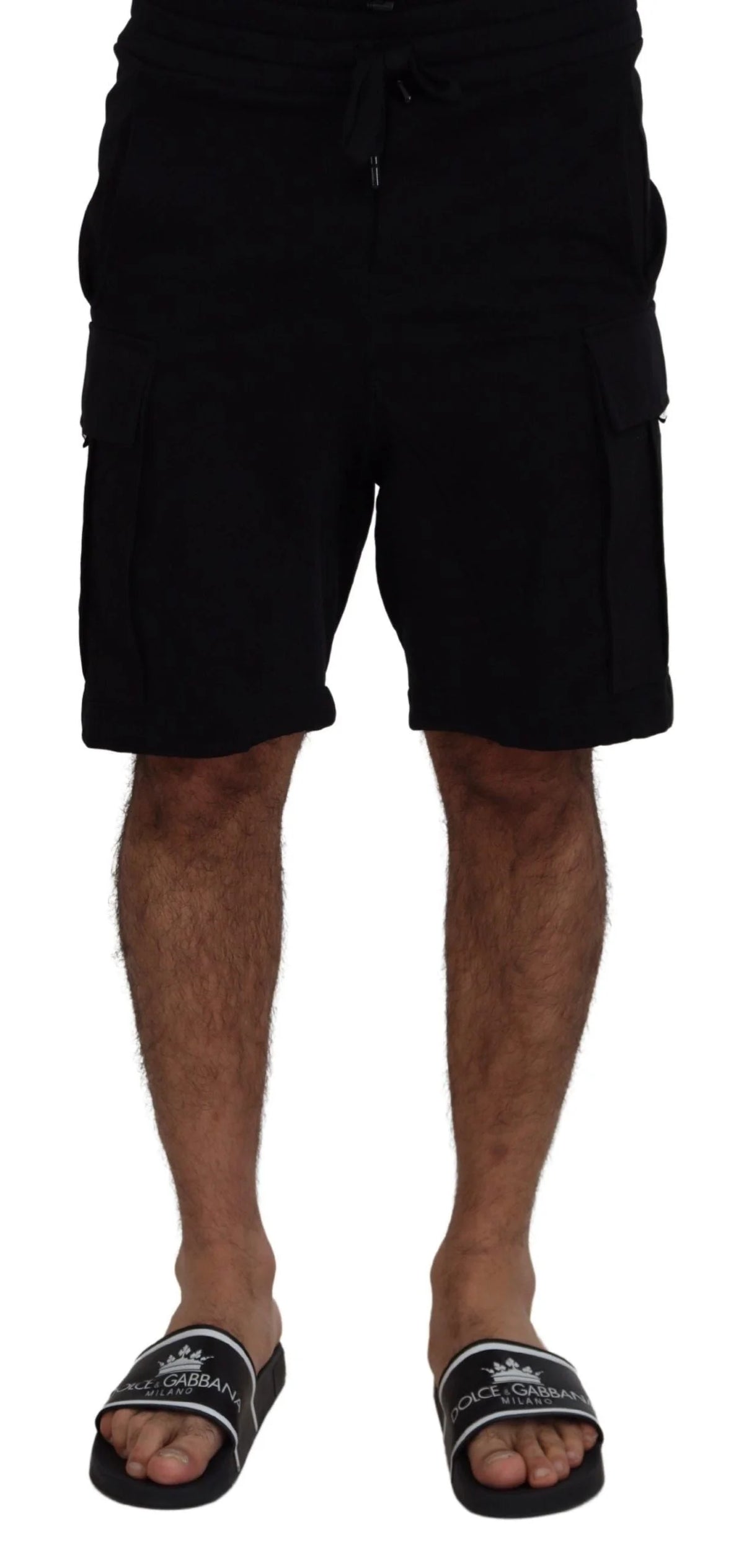 Dolce & Gabbana Black Cotton Bermuda Cargo Shorts - IT44 | S - Bermudas