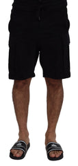 Dolce & Gabbana Black Cotton Bermuda Cargo Shorts - IT44 | S - Bermudas