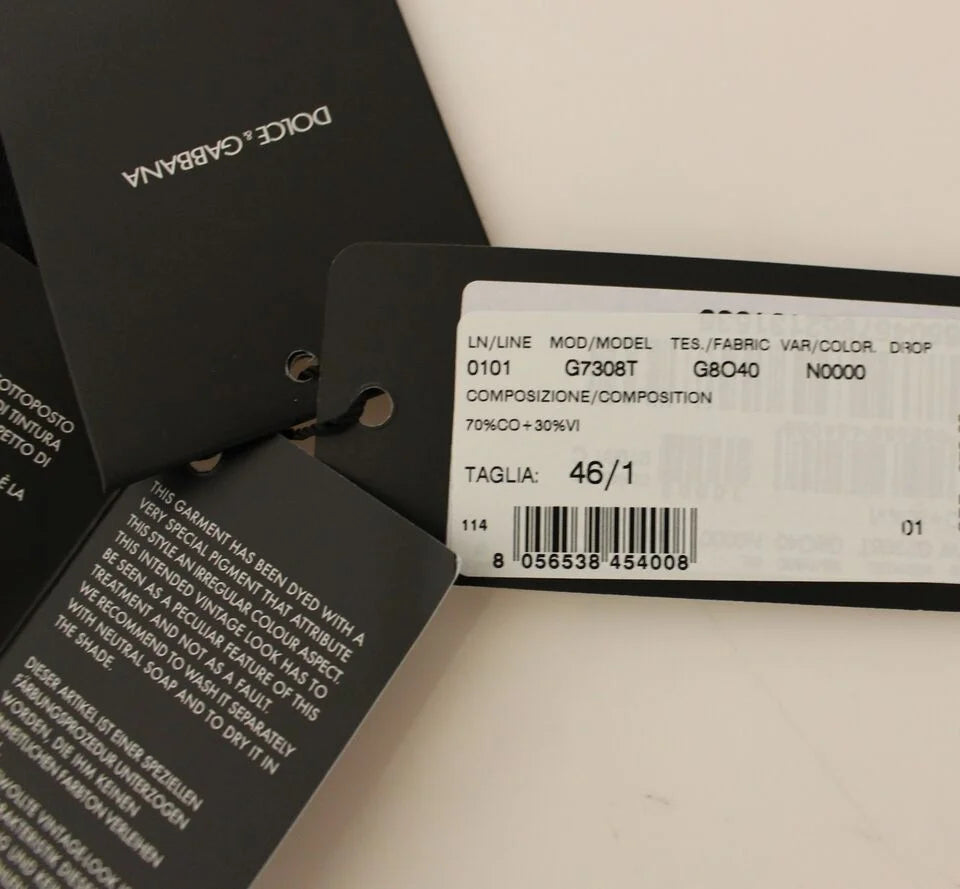 Dolce & Gabbana Black Cotton Blend Dress Vest Gilet - Vests