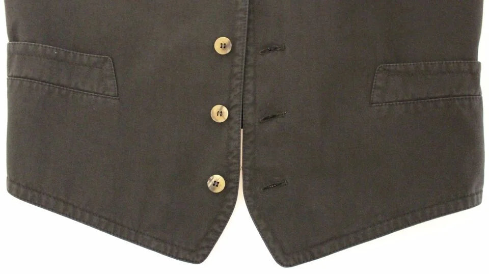 Dolce & Gabbana Black Cotton Blend Dress Vest Gilet - Vests