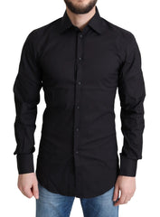 Dolce & Gabbana Black Cotton Blend Formal Dress Shirt - IT37 | XS - Shirts