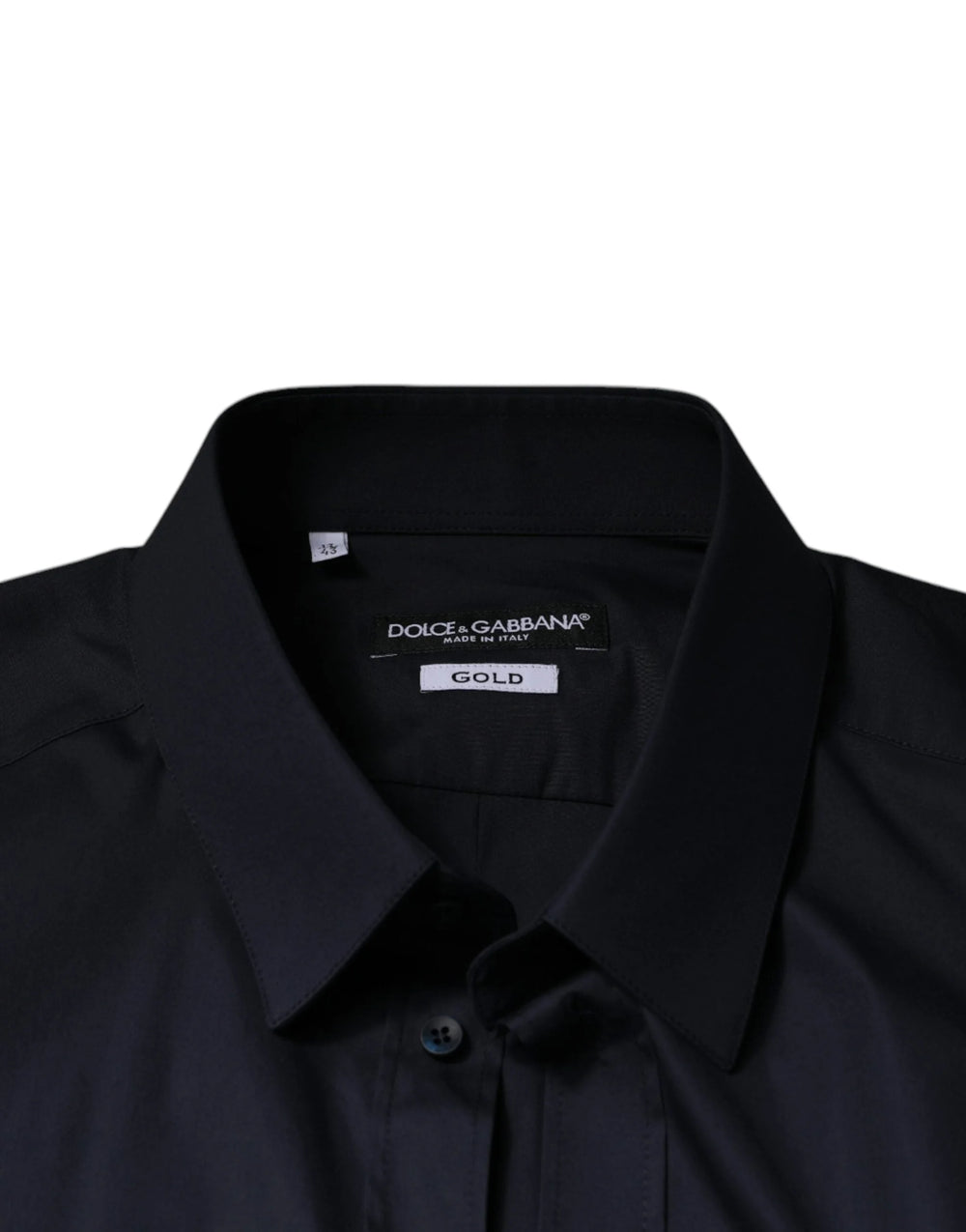 Dolce & Gabbana Black Cotton Blend Formal GOLD Dress Shirt - Shirts