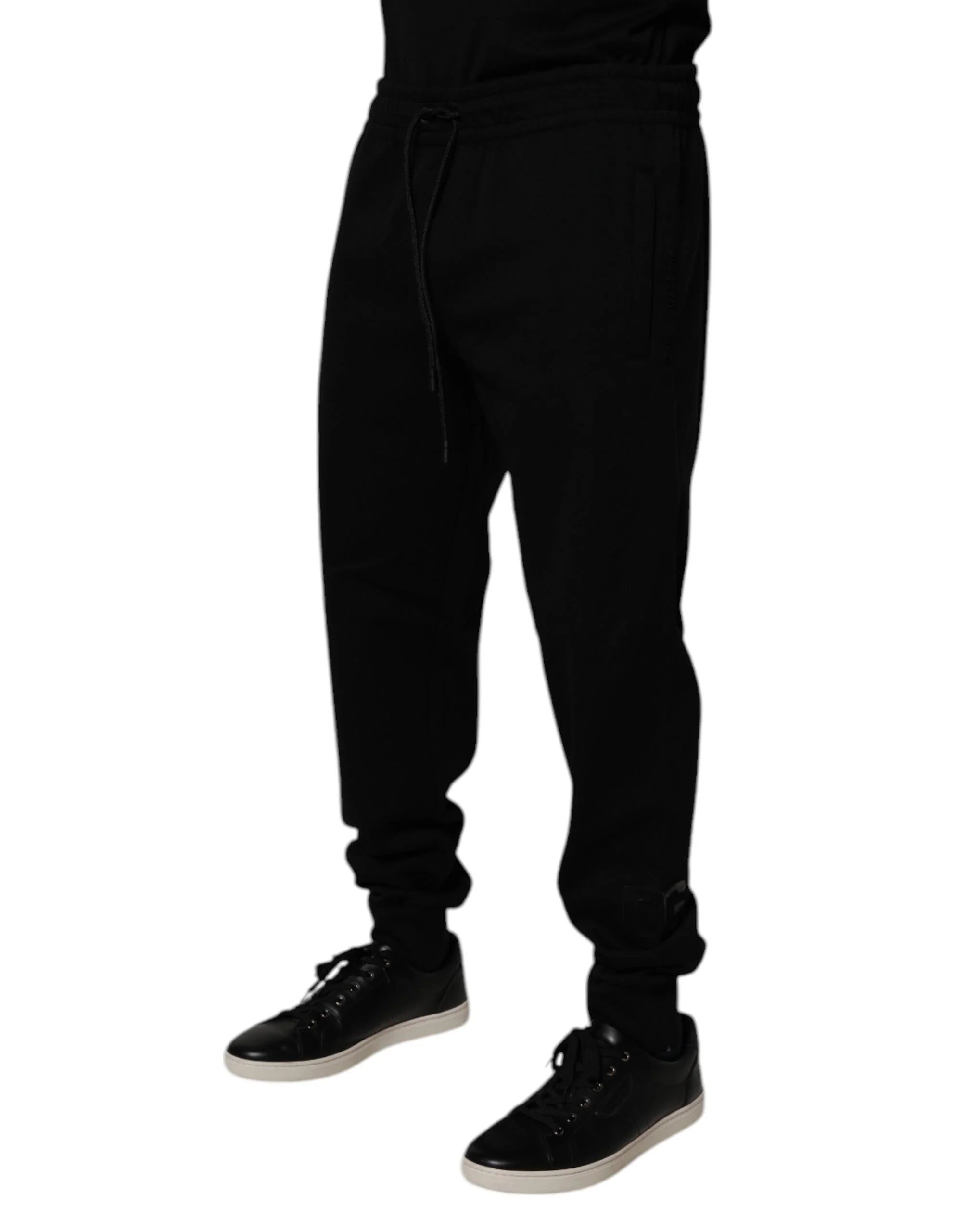 Dolce & Gabbana Black Cotton Blend Jogger Sweatpants Pants - IT52 | XL - Joggers