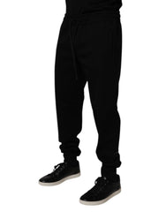 Dolce & Gabbana Black Cotton Blend Jogger Sweatpants Pants - IT52 | XL - Joggers