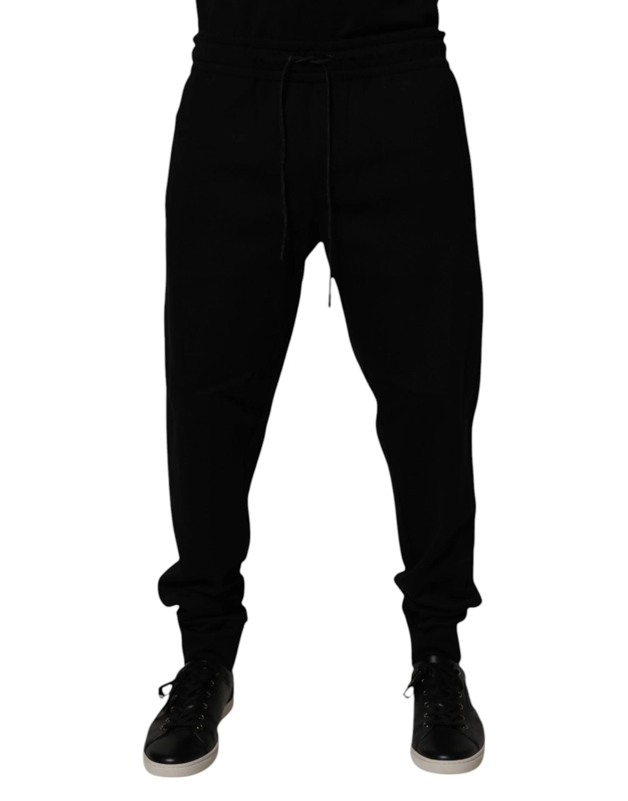 Dolce & Gabbana Black Cotton Blend Jogger Sweatpants Pants - IT52 | XL - Joggers