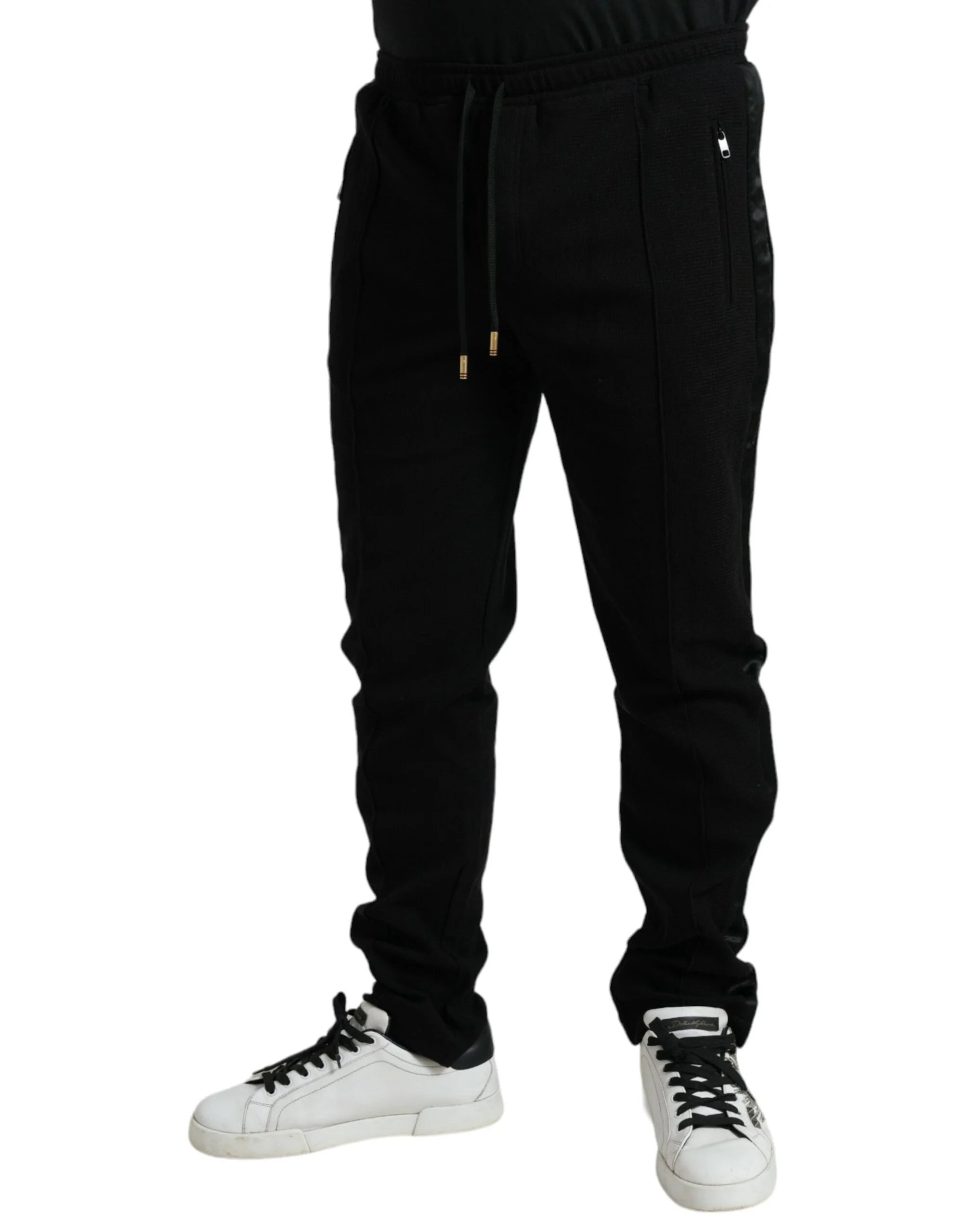 Dolce & Gabbana Black Cotton Blend Jogger Sweatpants Pants - IT54 | XL - Joggers