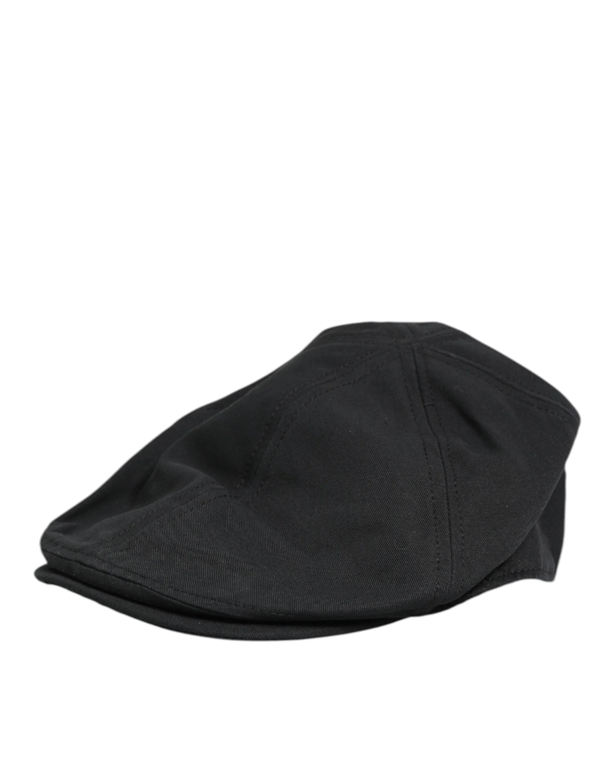 Dolce & Gabbana Black Cotton Blend Newsboy Men Cloth Cap Hat - 58 cm|M
