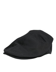 Dolce & Gabbana Black Cotton Blend Newsboy Men Cloth Cap Hat - 58 cm|M