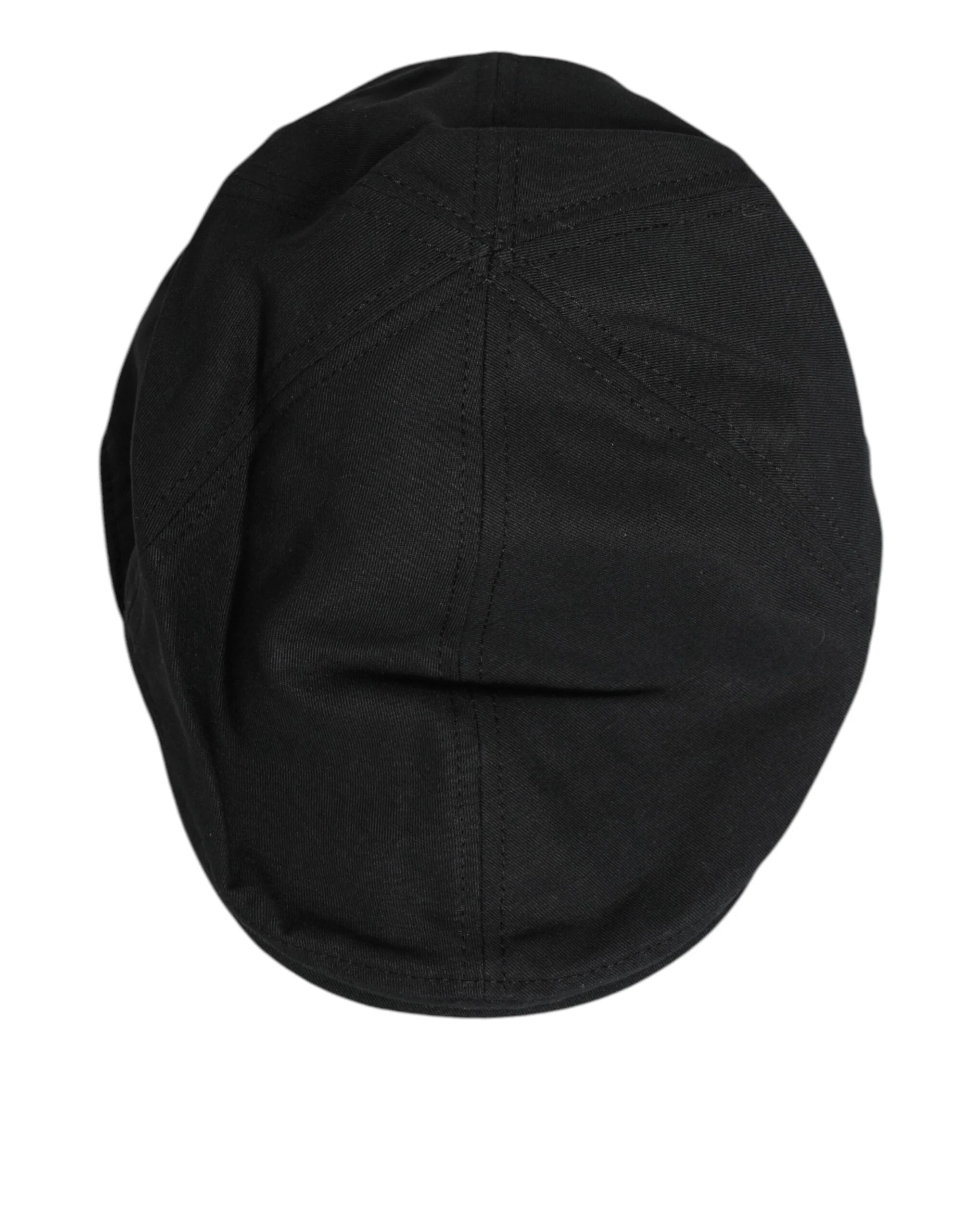 Dolce & Gabbana Black Cotton Blend Newsboy Men Cloth Cap Hat - 58 cm|M