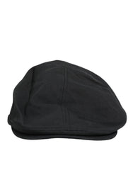 Dolce & Gabbana Black Cotton Blend Newsboy Men Cloth Cap Hat - 58 cm|M