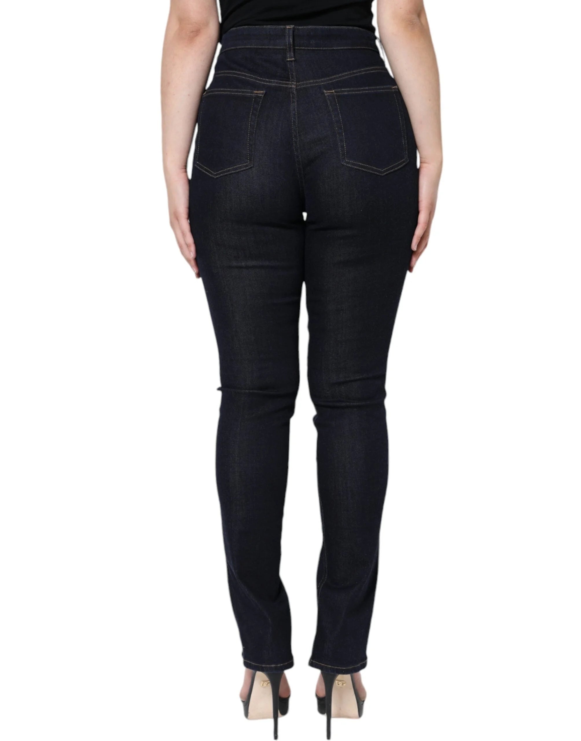 Dolce & Gabbana Black Cotton Blend Skinny Denim Jeans - IT46|XL - Jeans
