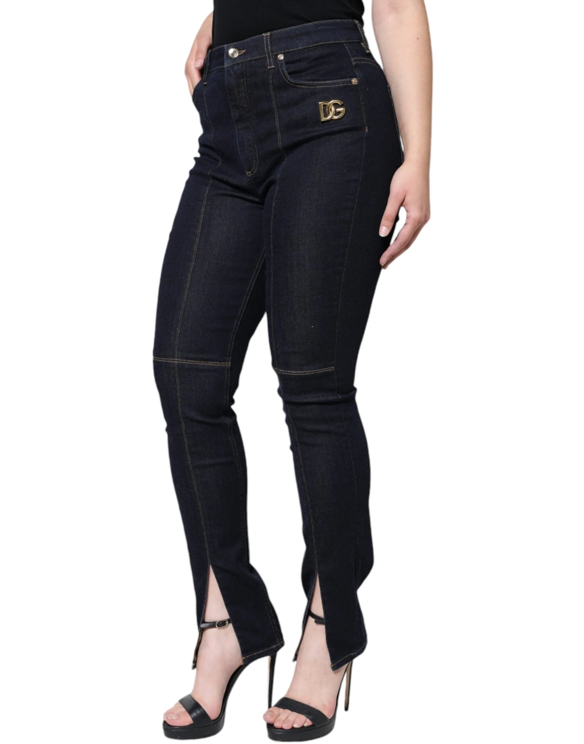 Dolce & Gabbana Black Cotton Blend Skinny Denim Jeans - IT46|XL - Jeans