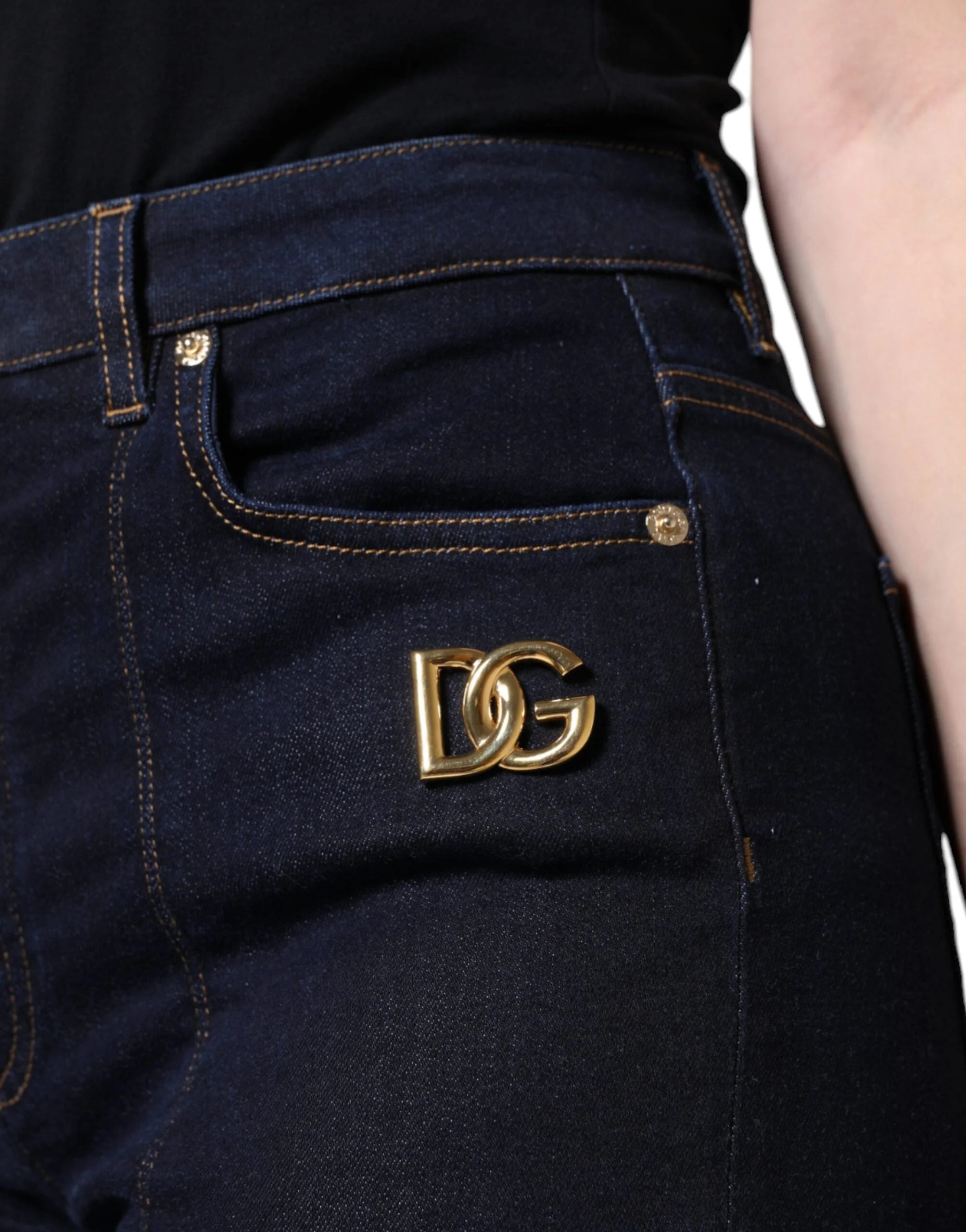 Dolce & Gabbana Black Cotton Blend Skinny Denim Jeans - IT46|XL - Jeans